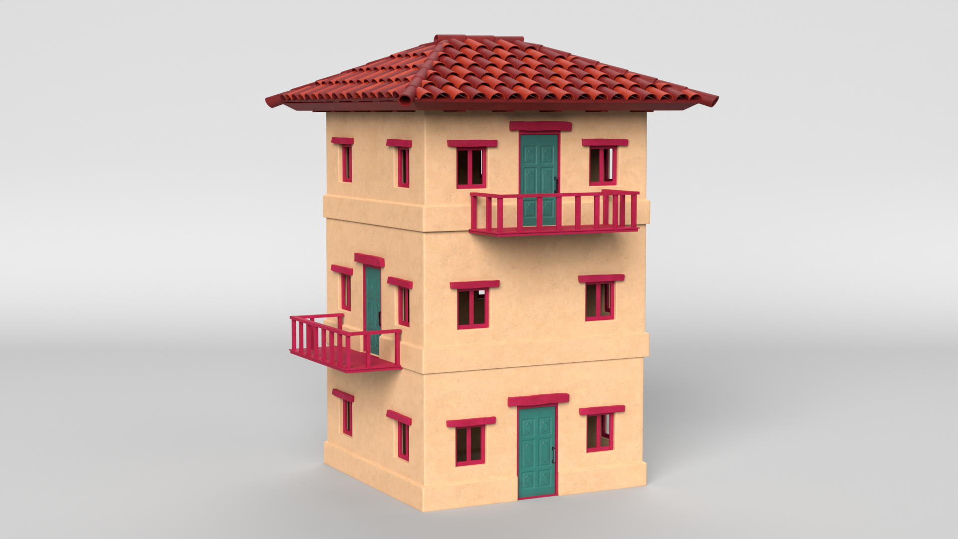 Modello 3D Collezione di edifici stilizzati - TurboSquid 2019798