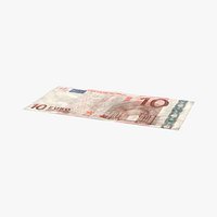 10 Euro Bill Distressed