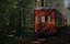 Zug, Wald, 3d, Szene