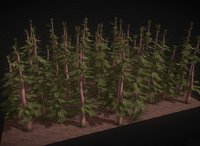 Tree assets hand painted for games Low-poly 3D model