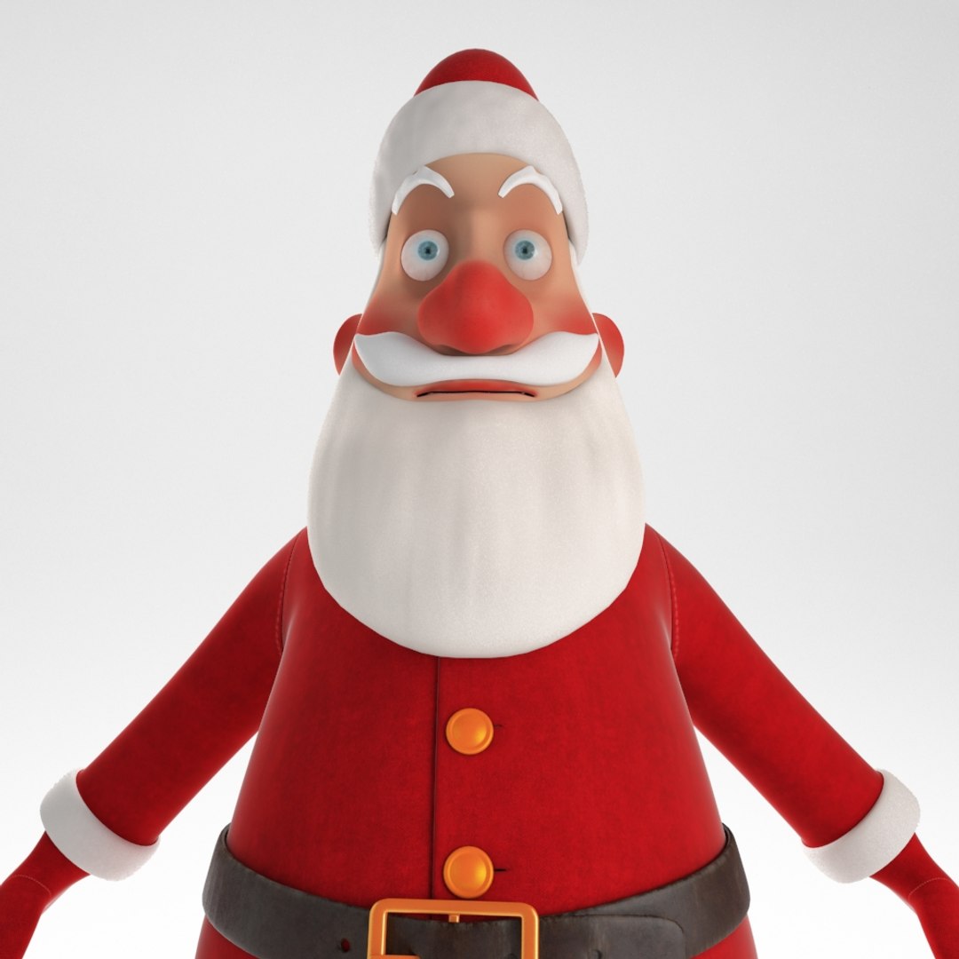 santa claus cartoon character 3d model