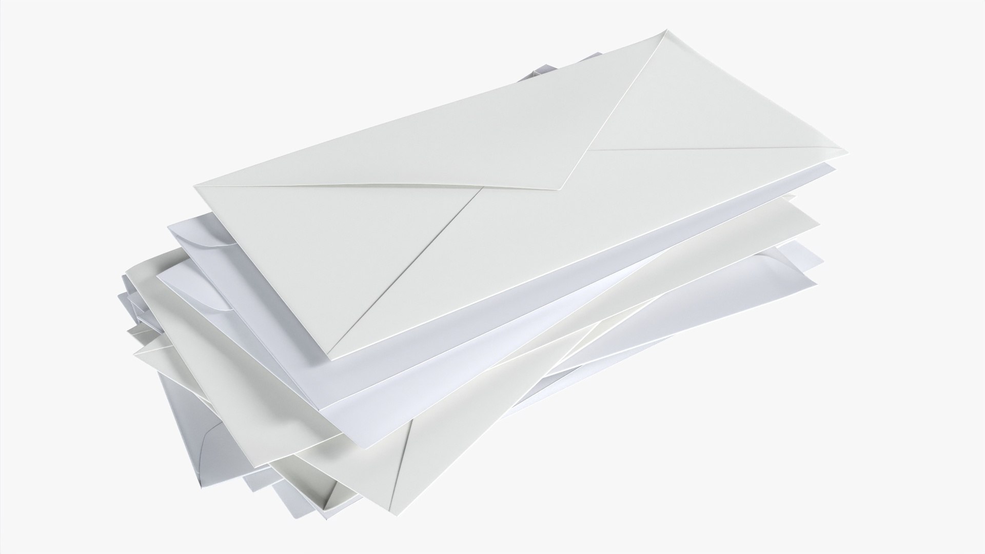 Envelope Stack 3D Model - TurboSquid 1809207