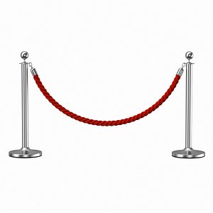 Silver Stanchion Red Velvet Rope
