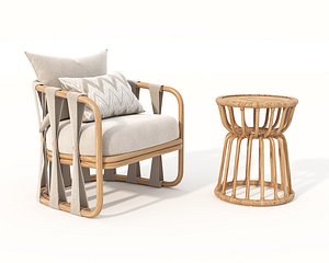 3D Rattan Coffee Table and Chairs 7