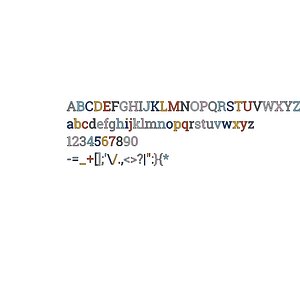 roboto slab font alphabet 3D