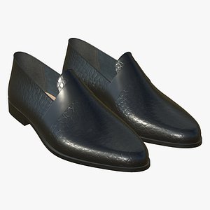 3D model Black Shoes Leather Realistic