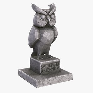 Stone Owl Sculpture 3D model