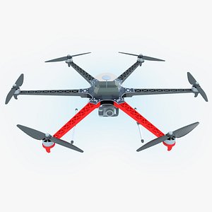 3d model of multi-rotor aerial platform camera