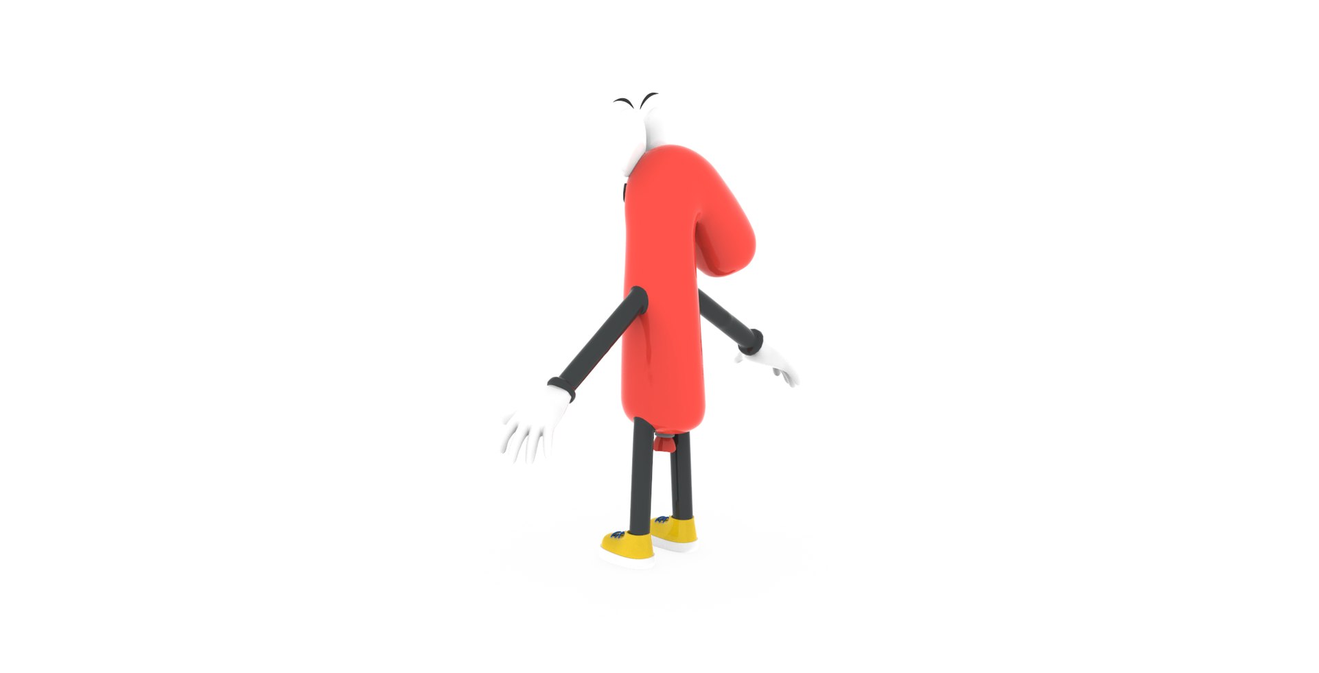 3D Model Number One 1 Cartoon Animated - TurboSquid 2122698