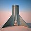 realistic azadi tower 3d c4d