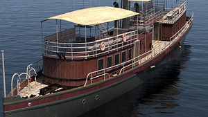 3D steam steamboat boat