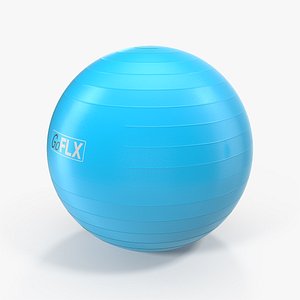 3D fitness stability ball blue model