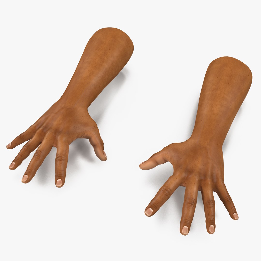 African Man Hands 2 Pose 4 3D model preview
