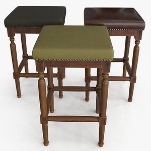 3D Counter Stool 3 colors model