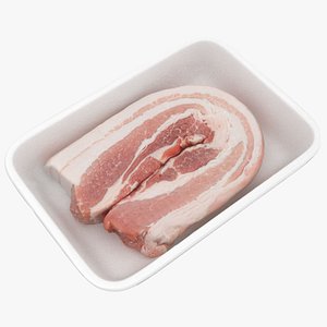 Raw Pork Belly 02 Wrapped Package