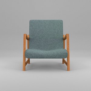 3d old style armchair grey model