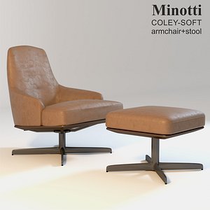 Minotti COLEY-SOFT Armchair+stool