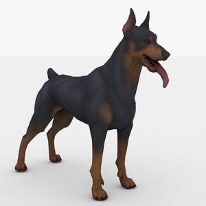 3D Dog Rigged and Animated model