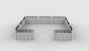 3D Concrete Wall 3D model