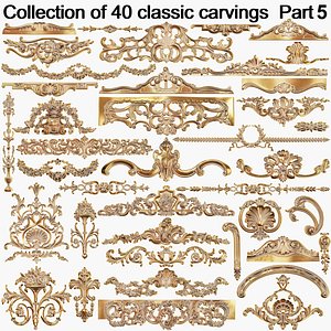 Collection of 40 classic carvings Part 5 3D model