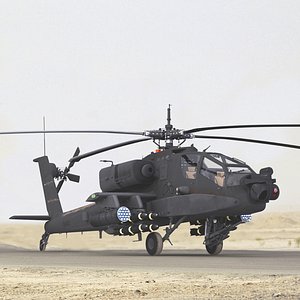 obj ah64a apache helicopter gray