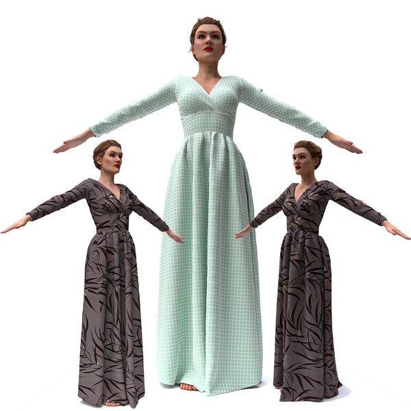 3D realistic woman clothing model