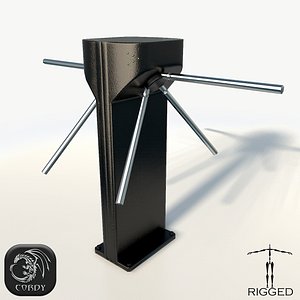rigged turnstile 3d model