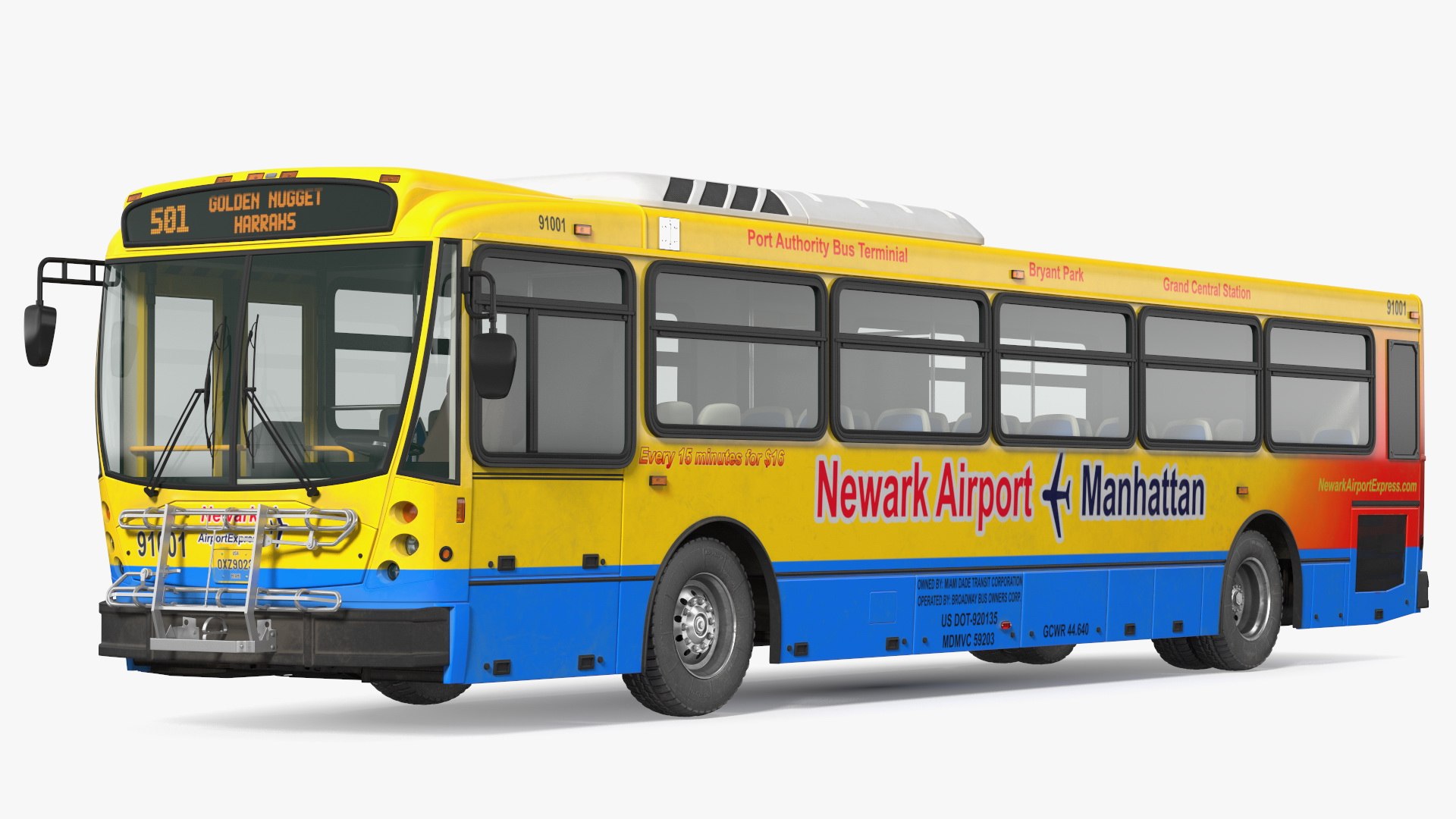 Bus Nabi 416 NYC Airport Express Basic Interior 3D model preview