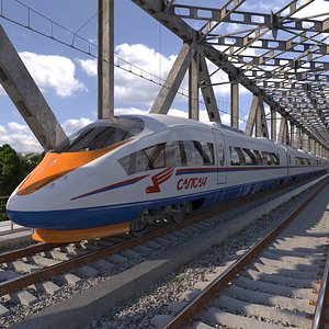 3d model electric train siemens velaro