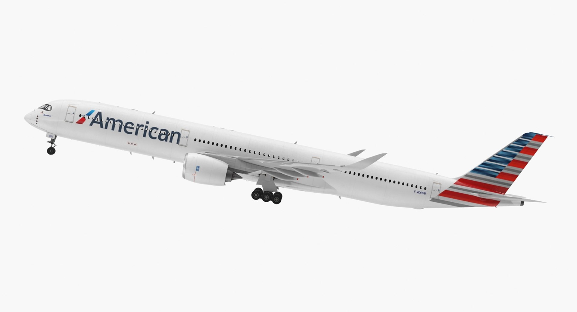 Airbus A350-1000 American Airlines 3D Model preview