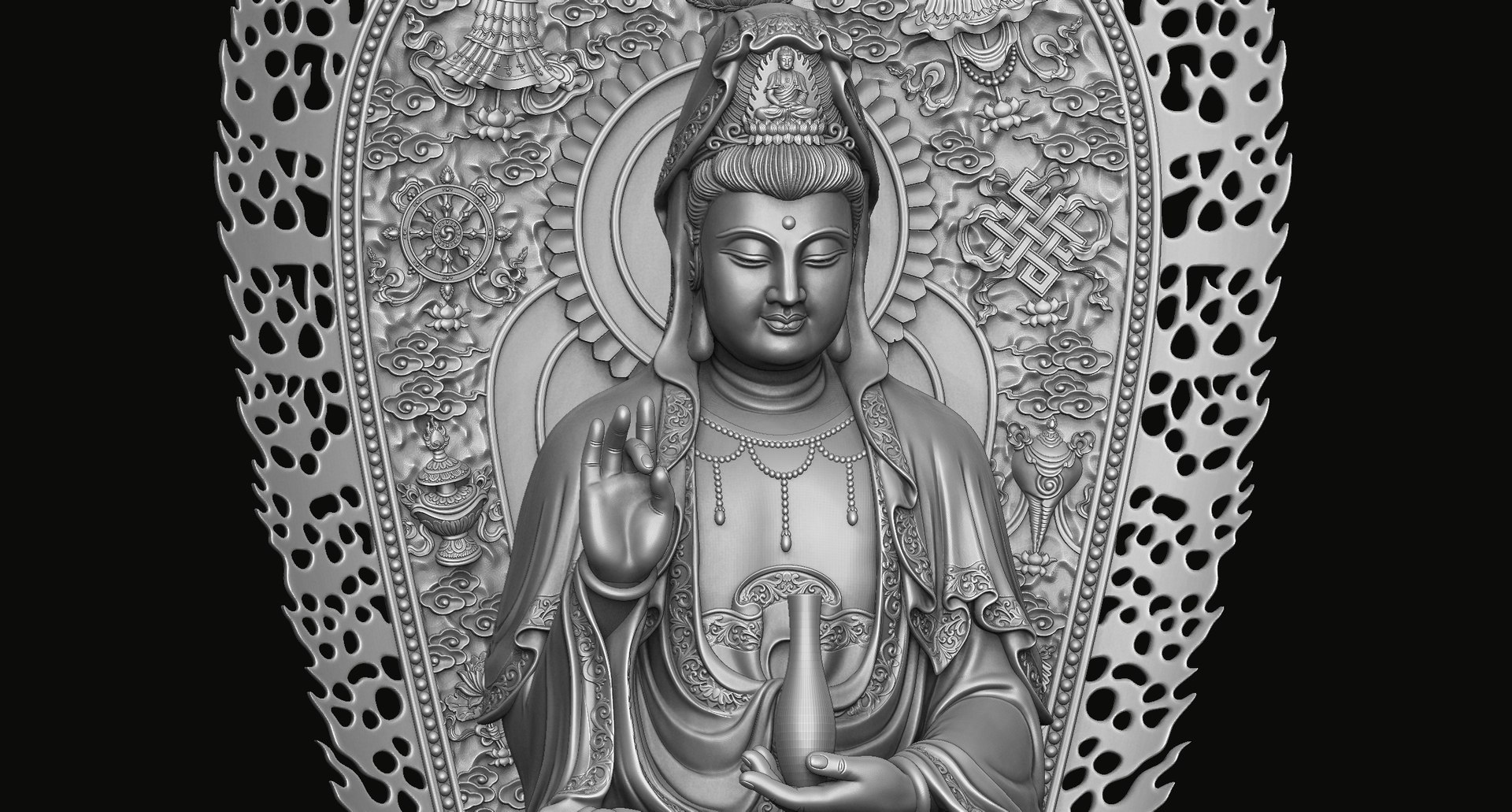 3D Guanyin Buddha Statue print - TurboSquid 2051403