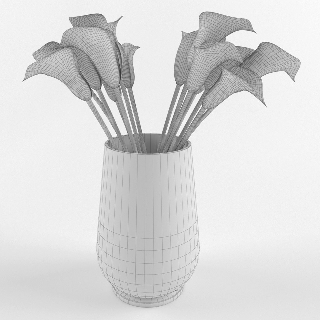 3d calla lilies vase