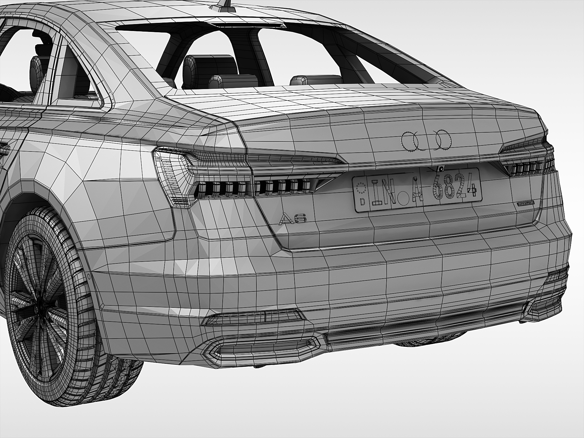 3D audi car model TurboSquid 1307425
