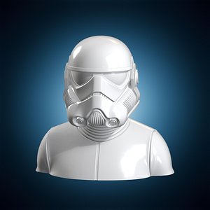 3D model Bust Combat Helmet 3D Print Model