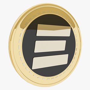 Esports Token Cryptocurrency Gold Coin 3D model