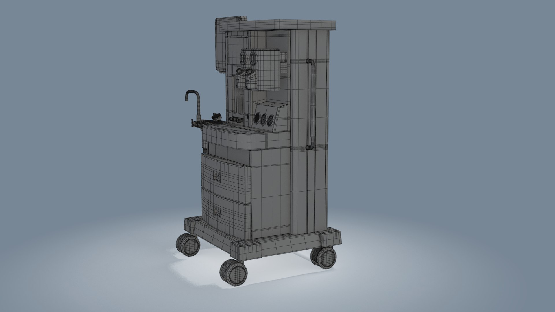 Jinling 850 Anesthisia Machine model https://p.turbosquid.com/ts-thumb/2R/ObXIxz/FG/cm_jinling_wireframeshot_3/png/1624587446/1920x1080/fit_q87/d6be2f6d727647d5063cbb6f805e085c79e09626/cm_jinling_wireframeshot_3.jpg