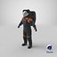 Modern Next Gen Spacesuit Empty 3D model