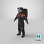Modern Next Gen Spacesuit Empty 3D model