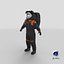 Modern Next Gen Spacesuit Empty 3D model