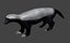 Low Poly Realistic rigged honey badger