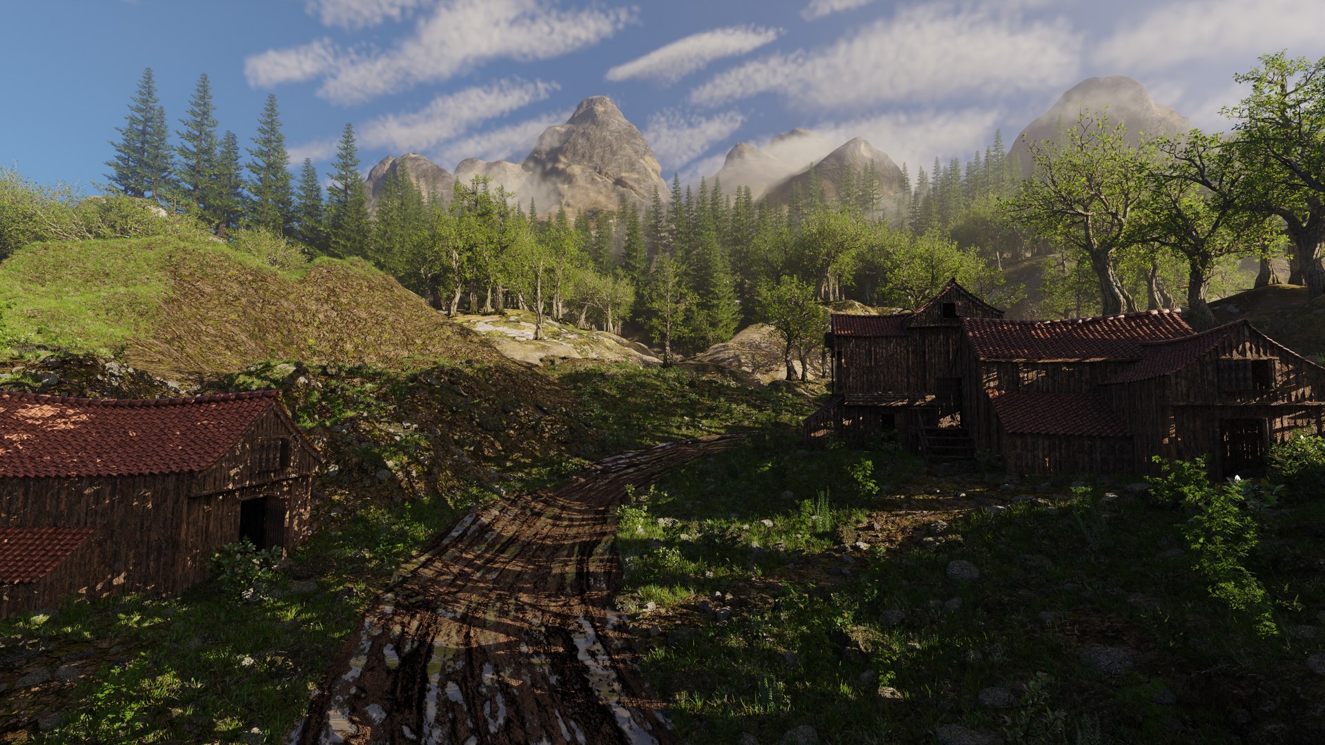 3D Village Scene Model - TurboSquid 2132552