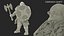 Dwarf Fighter with Axe and Shield Rigged 3D