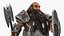 Dwarf Fighter with Axe and Shield Rigged 3D
