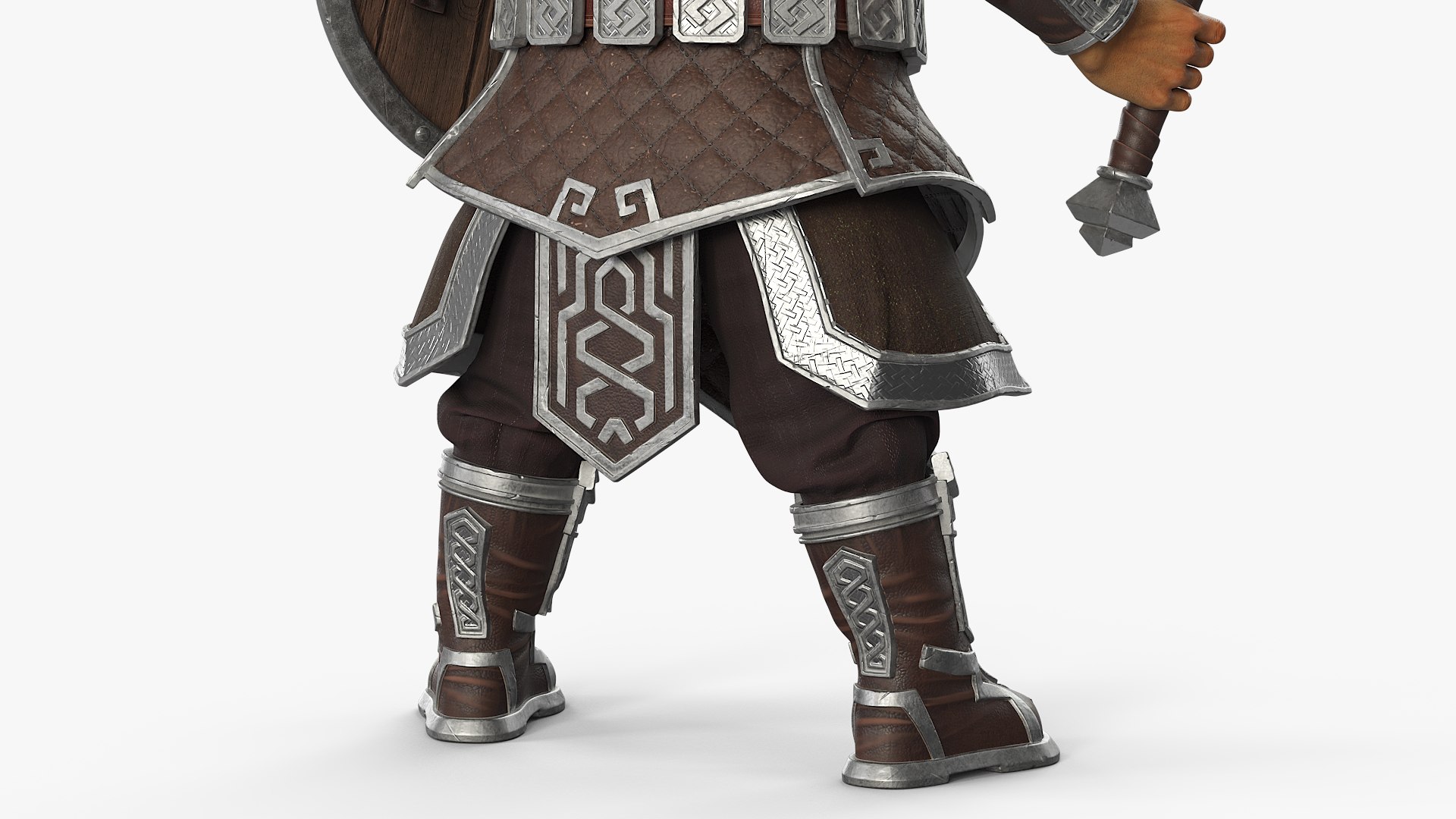 Dwarf Fighter With Axe And Shield Rigged 3D - TurboSquid 2389507