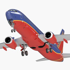 Boeing 737-800 with Interior Southwest Airlines 3D Model