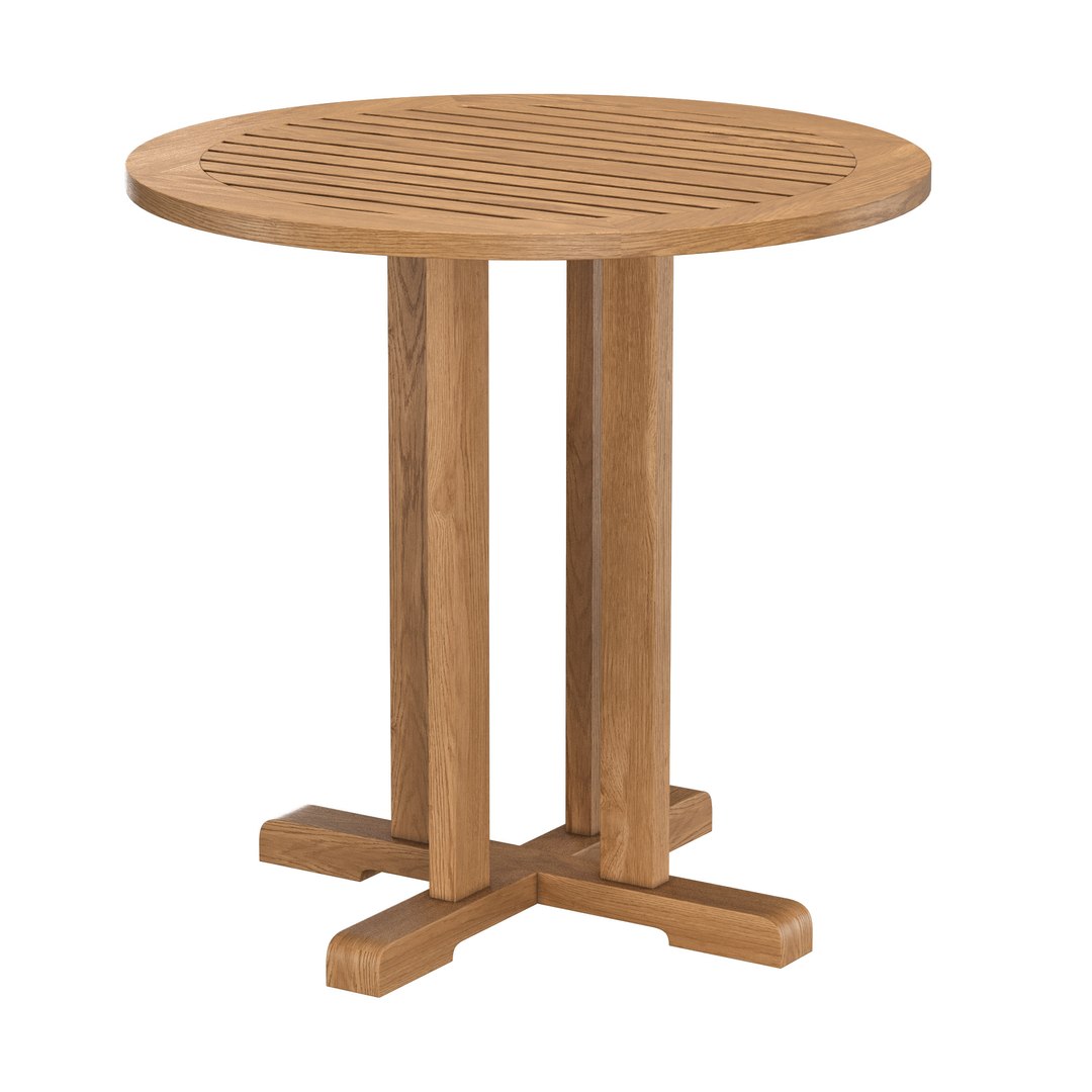 Veranda Bistro Teak Round Table 3D - TurboSquid 2266024