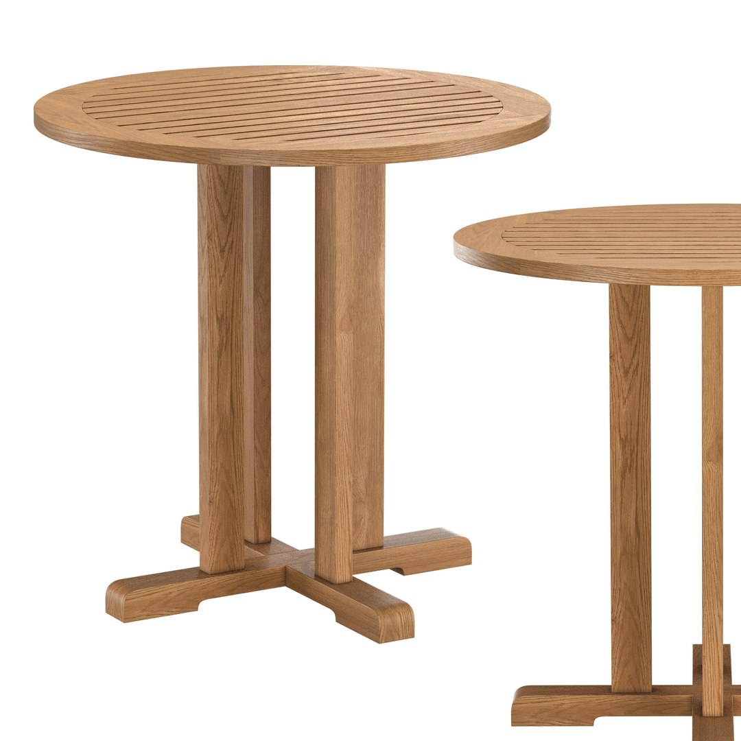 Veranda Bistro Teak Round Table 3D - TurboSquid 2266024