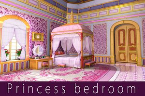 Cartoon princess bedroom