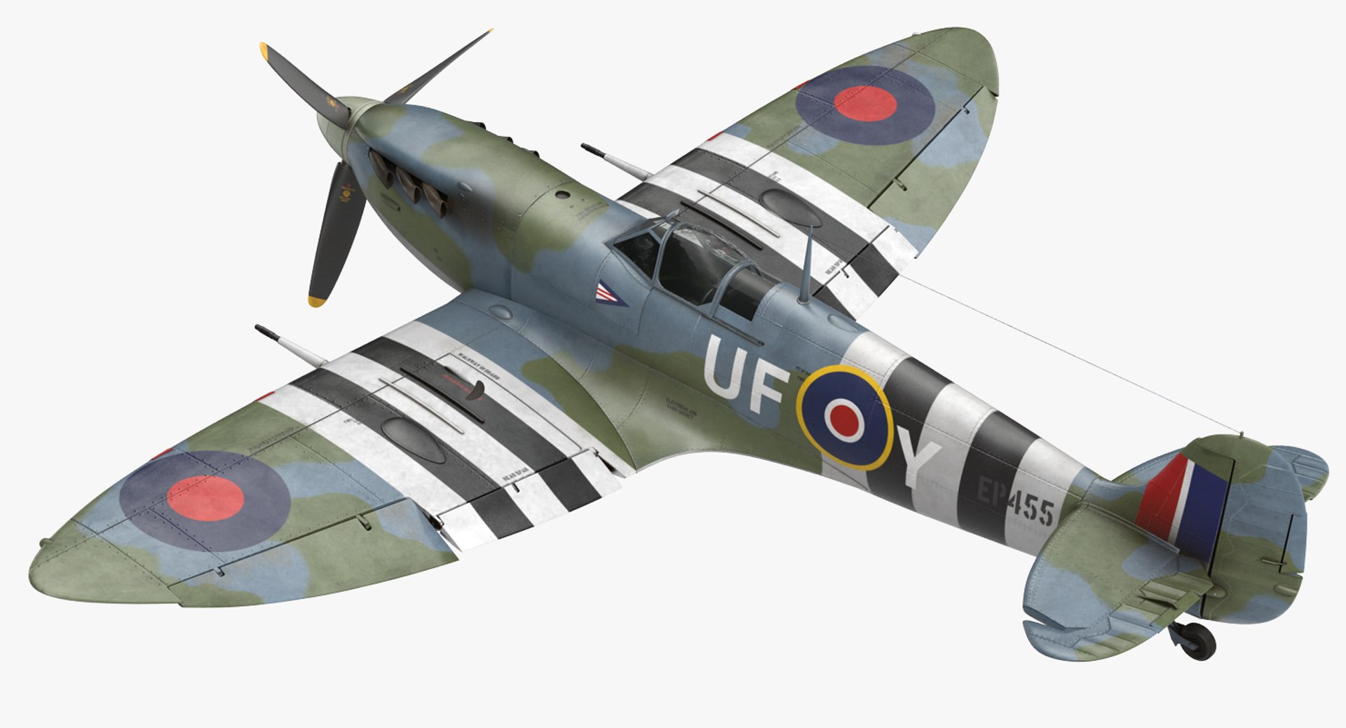 Royal Air Force Fighter Supermarine Spitfire LF Mk IX Rigged 3D model preview