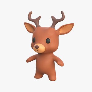 3D model Little animal baby - Deer cute - Animated